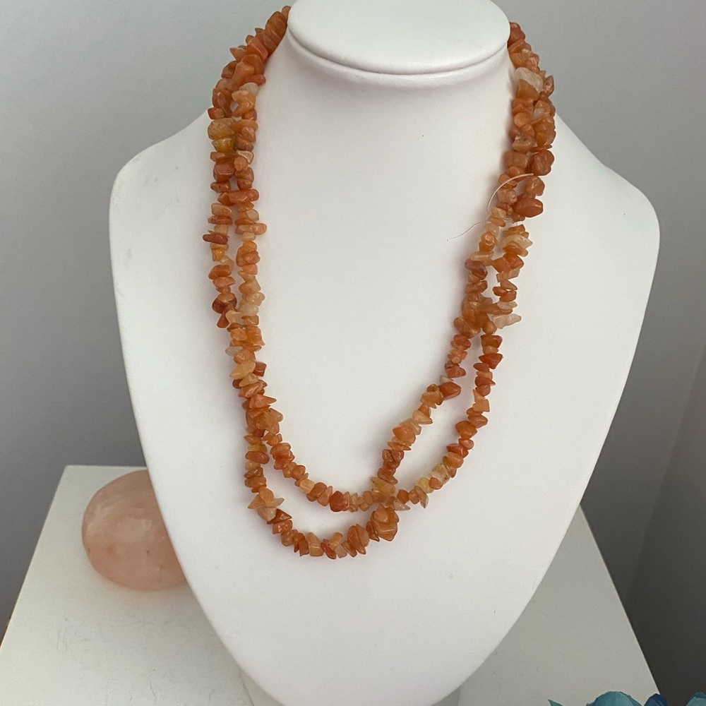 Genuine Red Aventurine chips strand